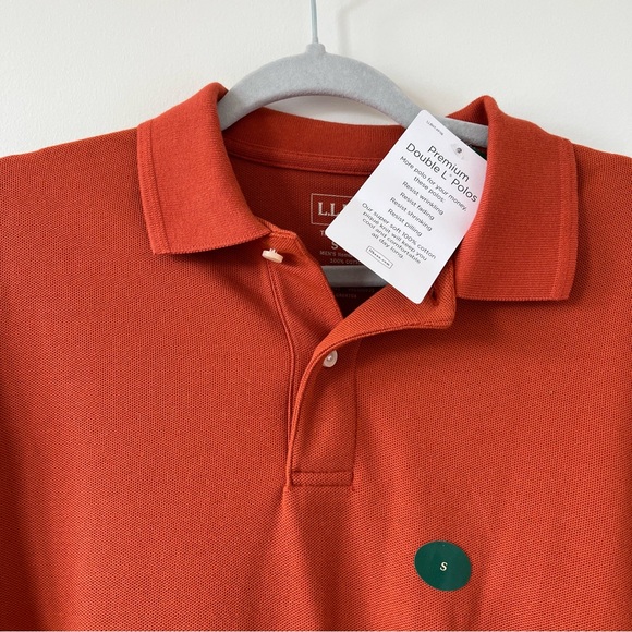 L.L. Bean Double L Long Sleeve Polo small red nwt cotton traditional fit - Picture 2 of 5